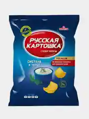 Чипсы Русская картошка со вкусом Сметаны и укропа, 80 г