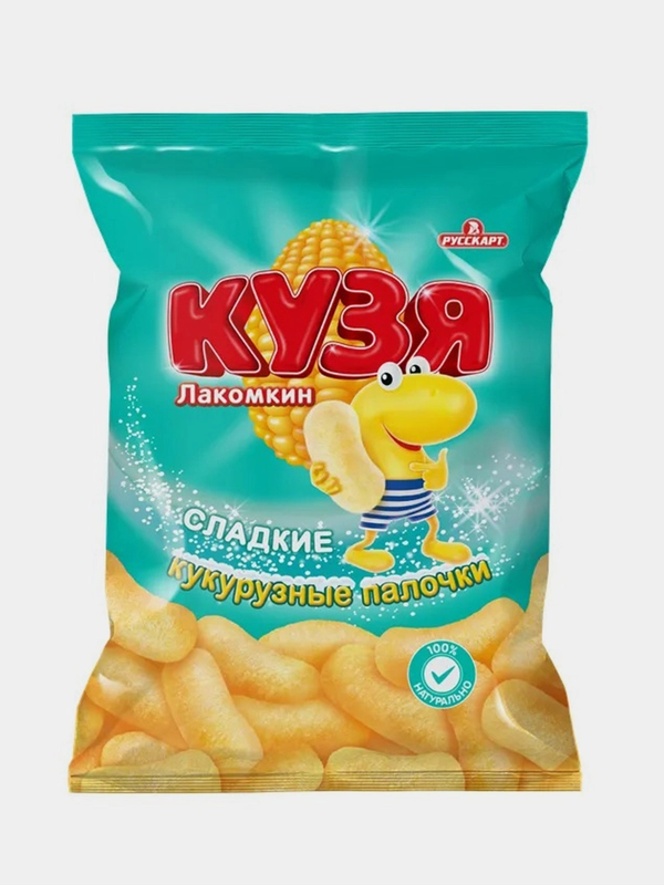 Кукурузные палочки Кузя Лакомкин в сахарной пудре, 100г