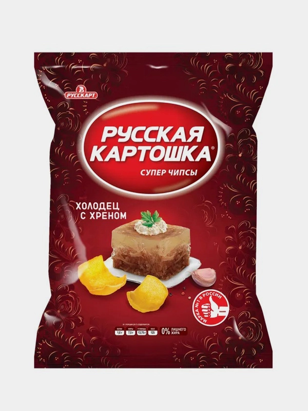 Чипсы Русская картошка со вкусом Холодец с хреном, 105г