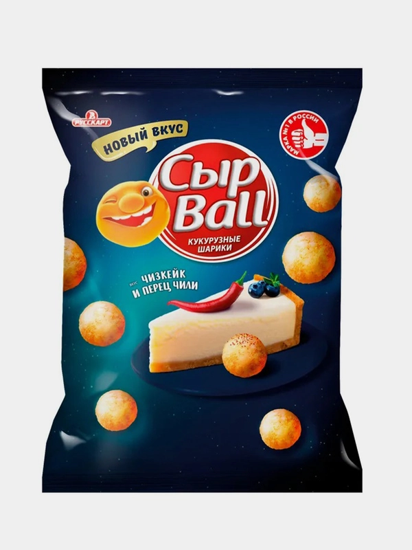 Кукурузные шарики СырBall со вкусом Чизкейк и перец чили, 100г