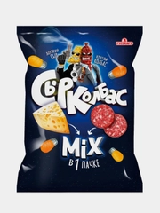 Кукурузные снеки Сырколбас со вкусом Микс сыр и колбаса, 80г