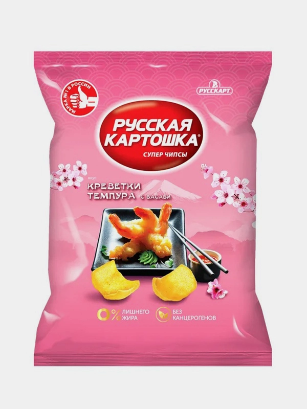 Чипсы Русская картошка со вкусом Креветки темпура с васаби, 105г