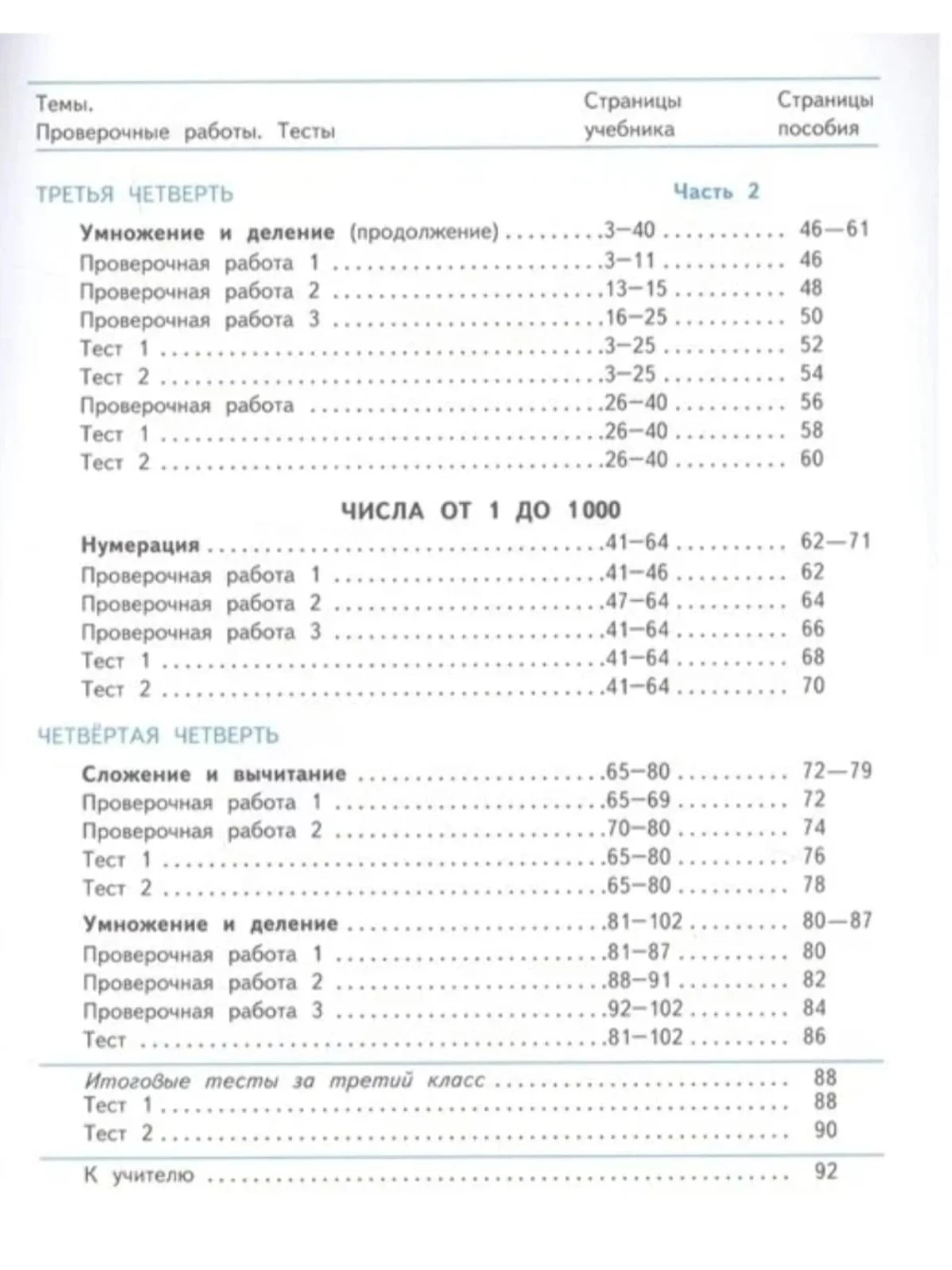 Проверочные работы по математике 3 класс. С.И. Волкова