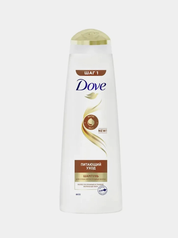 Шампунь для непослушных и сухих волос Dove "Питающий уход", 380 мл