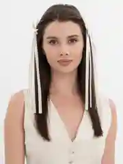 Лавандовый двойные бантики с лентой, заколка бантик