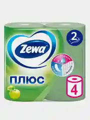 Туалетная бумага Zewa Плюс, яблоко, 2 слоя, 4 рулона
