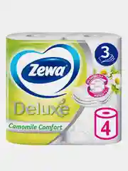 Туалетная бумага Zewa Deluxe Ромашка, 3 слоя, 4 рулона