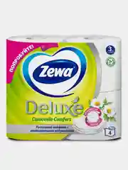 Туалетная бумага Zewa Deluxe Ромашка, 3 слоя, 4 рулона