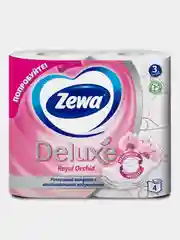 Туалетная бумага Zewa Deluxe Орхидея, 3 слоя, 4 рулона