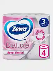 Туалетная бумага Zewa Deluxe Орхидея, 3 слоя, 4 рулона