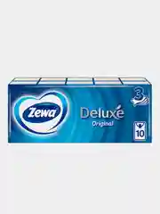 Платочки бумажные Zewa Deluxe,носовые, 3 слоя, 10 упаковок по 10 штук
