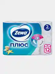Туалетная бумага Zewa Плюс "Свежесть океана", 2 слоя, 12 рулонов