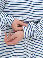 Синий костюм женский в полоску