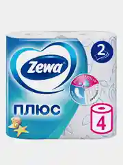 Туалетная бумага Zewa Плюс Свежесть океана, 2 слоя, 4 рулона