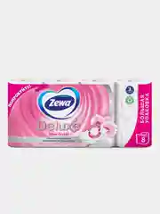 Туалетная бумага Zewa Deluxe Орхидея, 3 слоя, 8 рулонов