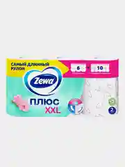 Туалетная бумага Zewa Плюс XXL Цветы, 2 слоя, 6 рулонов