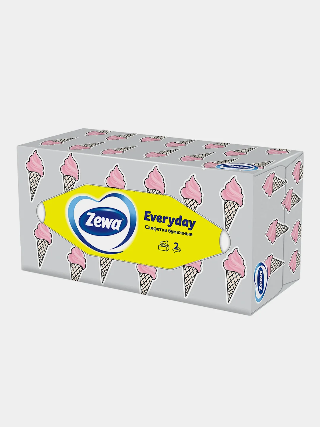 Салфетки бумажные в коробке Zewa Everyday, 2 слоя, 250 штук