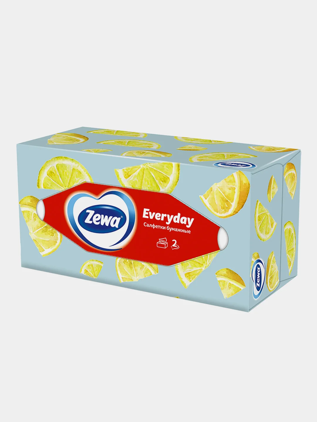 Салфетки бумажные в коробке Zewa Everyday, 2 слоя, 250 штук
