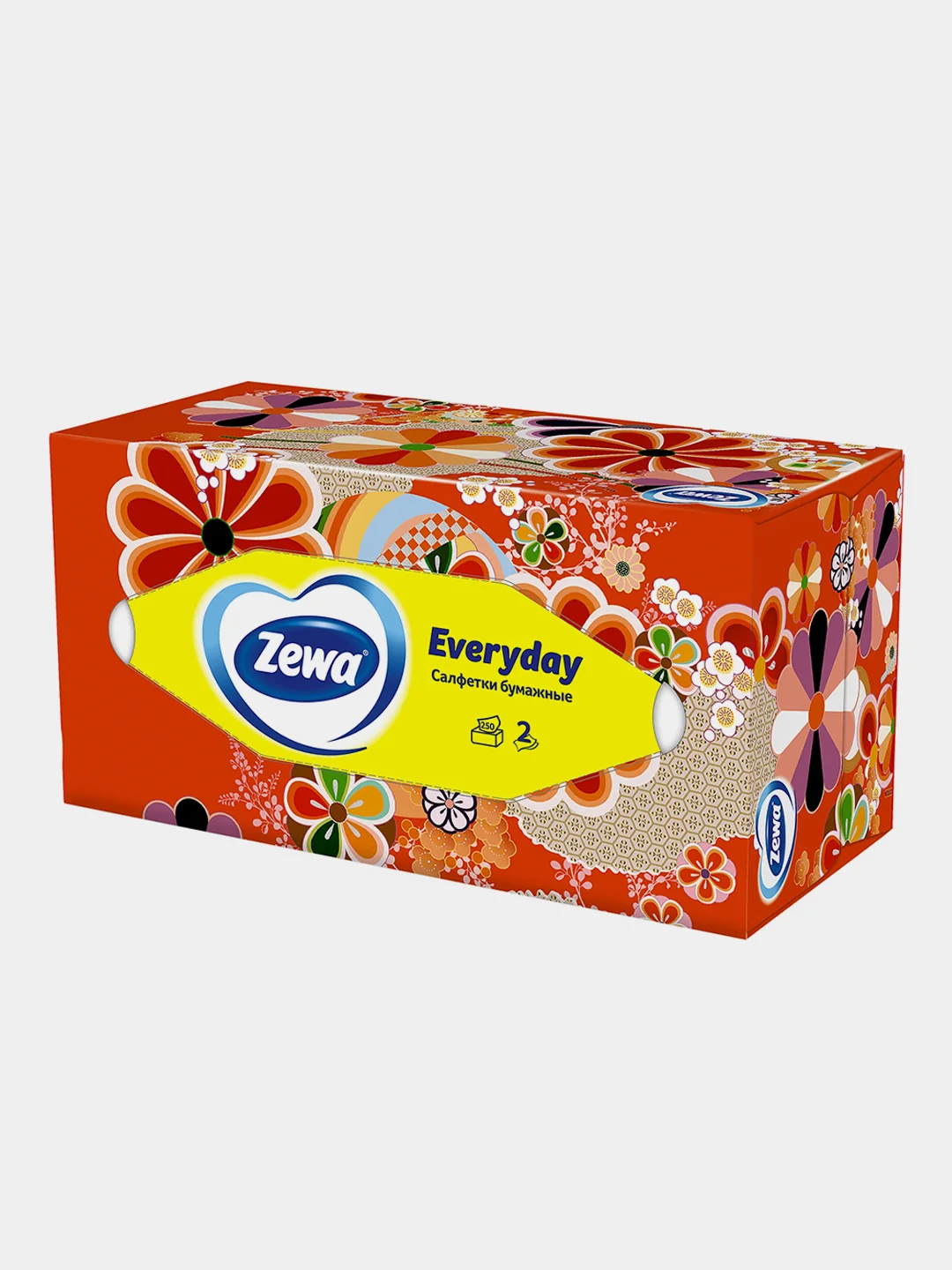 Салфетки бумажные в коробке Zewa Everyday, 2 слоя, 250 штук