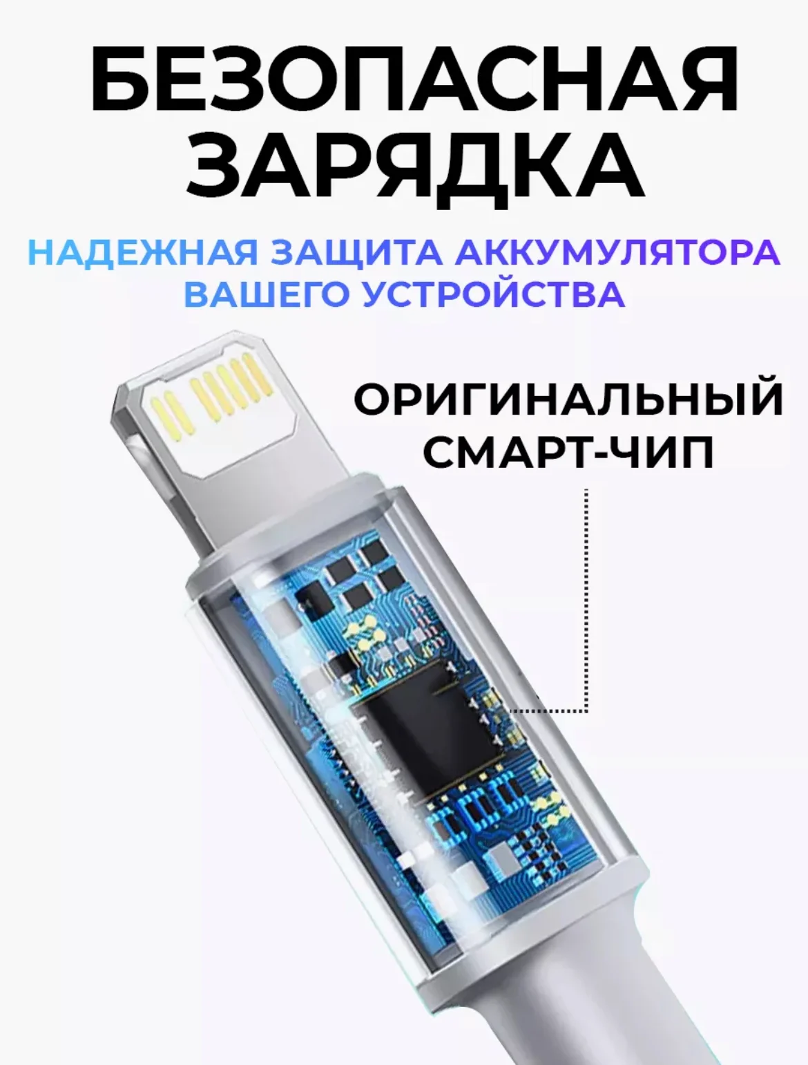 Кабель зарядный для iPhone, с быстрой зарядкой, 1м и 2м