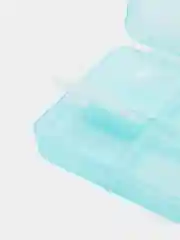 Бирюзовый таблетница, 7х7,8х3,5 см, 6 секций, складная, квадрат, цвет МИКС