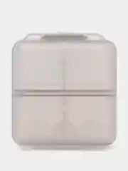 Серый таблетница, 7х7,8х3,5 см, 6 секций, складная, квадрат, цвет МИКС