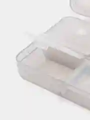 Серый таблетница, 7х7,8х3,5 см, 6 секций, складная, квадрат, цвет МИКС