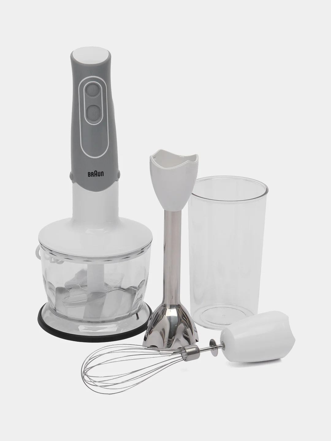 Белый блендер погружной Braun MQ535 SAUCE, 600 Вт, 3 насадки, 2 скорости