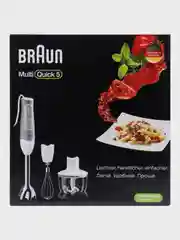 Белый блендер погружной Braun MQ535 SAUCE, 600 Вт, 3 насадки, 2 скорости
