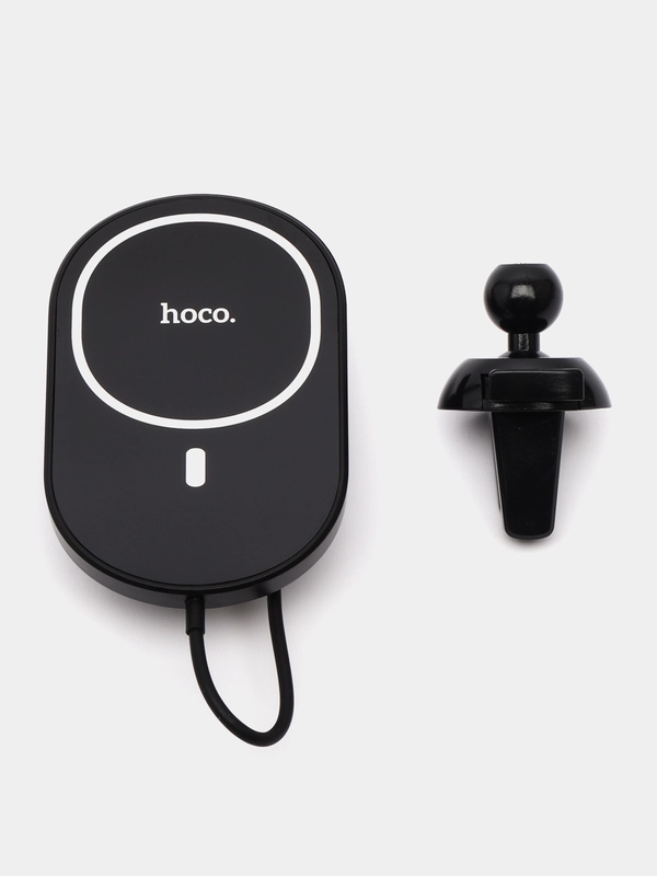 Автомобильный держатель Hoco CA90 (MagSafe 15W, в дефлектор) Черный