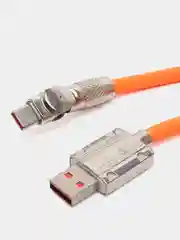 Оранжевый кабель поворотный для мобильных устройств 1.5 м с быстрой зарядкой 40W