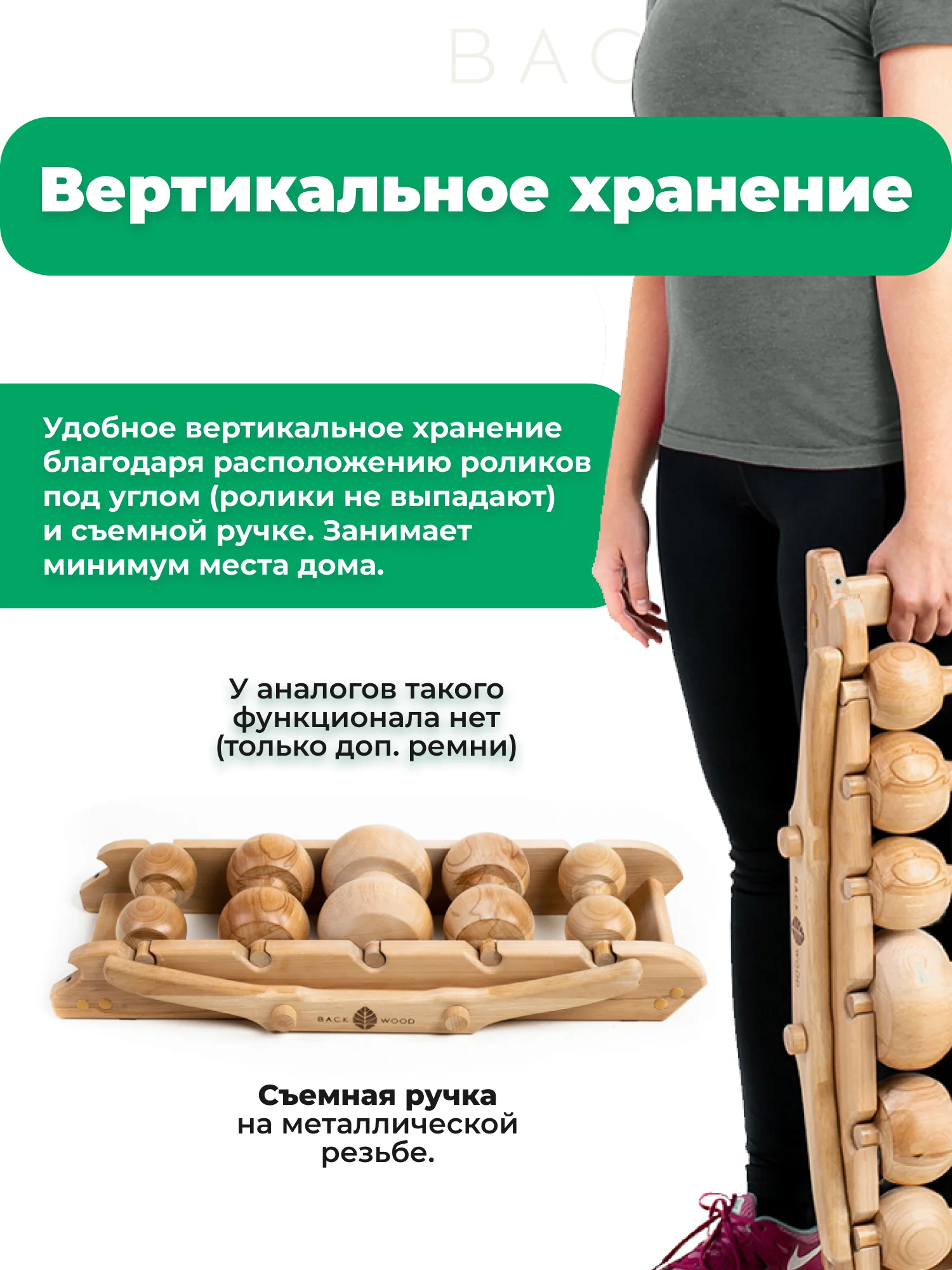 6-роликовый массажер для спины, шеи и тела Backwood