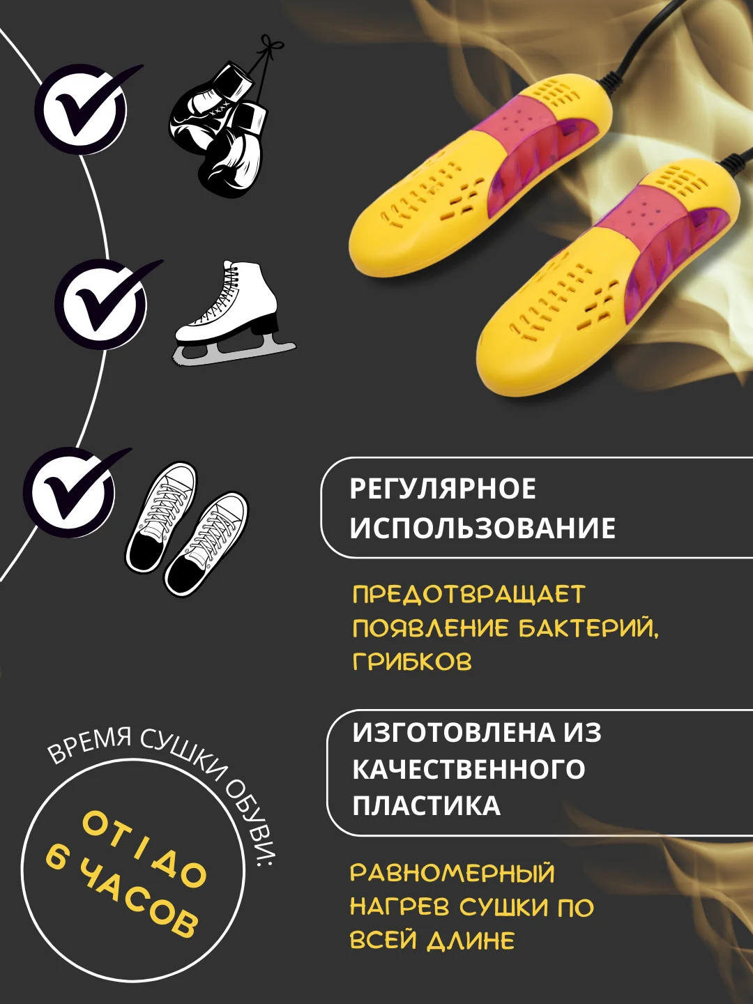 Сушилка для обуви электрическая / Сушка в обувь / сухая обувь / сушилка 220 В