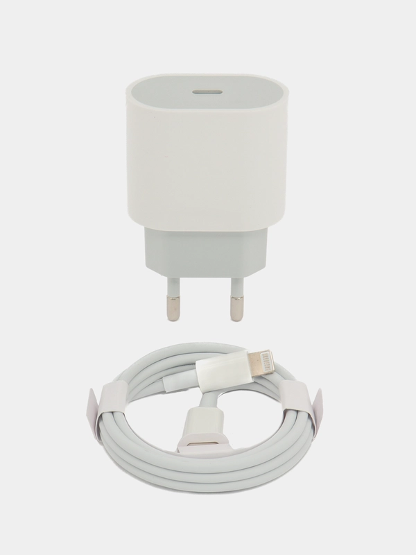Блок питания для iPhone, 25w, с быстрой зарядкой, с кабелем Type-C - lightning, зарядка