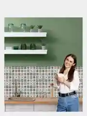 Белый интерьерные наклейки Геометрия декор для дома, фартук кухонный самоклеящийся 2 листа