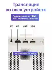 Белый проектор-домашний кинотеатр Frbby P20 PRO c Wi Fi + Bluetooth , 1920x1080 4K HD Android TV