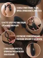 Вибратор для простаты с вибрацией и током, пульт управления, анальный вибратор, бдсм, 18+