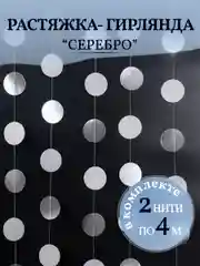 Серебряный гирлянда-растяжка круги