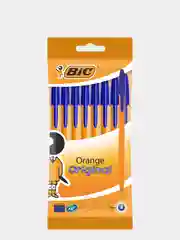 Ручка шариковая, синяя, тонкое письмо, BIC Orange Fine, уп. 8 шт