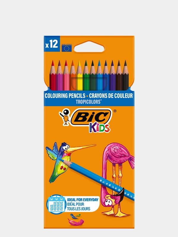 Разноцветные карандаши BIC Kids Tropicolors, уп. 12 шт