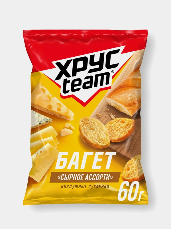 Сухарики Хрусteam Багет "Сыр", 60 г