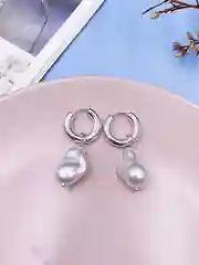 Золотой серьги-конго с барочной съемной жемчужиной, женская бижутерия