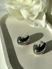 Серебряный серьги "Овал" массивные, дутые old money