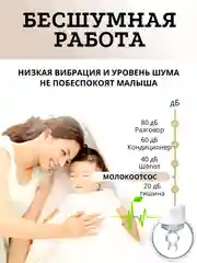 Молокоотсос электрический беспроводной двухфазный, ЖК дисплей, свободные руки