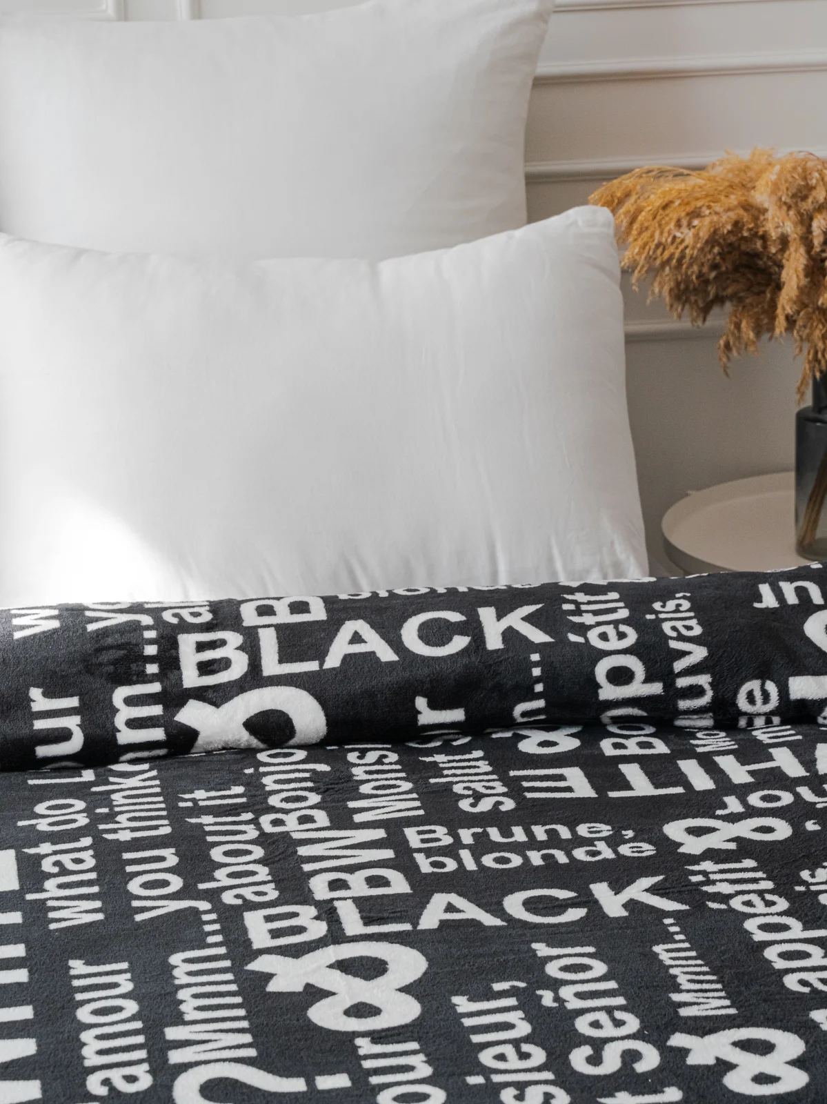 Плед 150х200, 200х220 Павлина Black&White, черно-белый