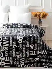 Плед 150х200, 200х220 Павлина Black&White, черно-белый