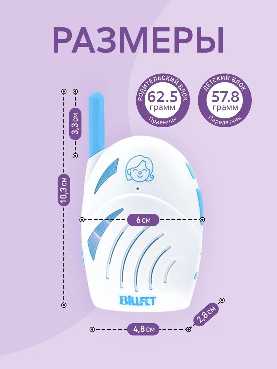 Белый радионяня беспроводная цифровая Baby monitor