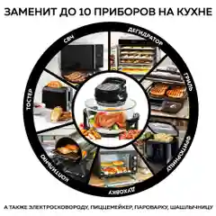 Аэрогриль GFGRIL GFA-GL17D, 12л + 5л, эл.управление, 6 автопрограмм