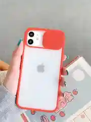 Красный чехол для айфон (iPhone) 11 Pro Max 12, 13, 14 Plus с защитой для камеры, пластиковый