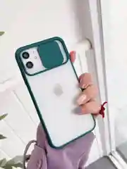 Зеленый чехол для айфон (iPhone) 11 Pro Max 12, 13, 14 Plus с защитой для камеры, пластиковый